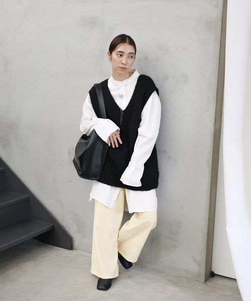 select MOCA（セレクトモカ）の「ベロアイージーパンツ（その他パンツ・レディース・チャコールグレー/アイボリー・LARGE/MEDIUM）」の12枚目の写真