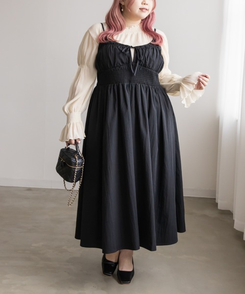 シャーリング切替リボンキャミワンピース（ワンピース）｜CLETTE（クレット）