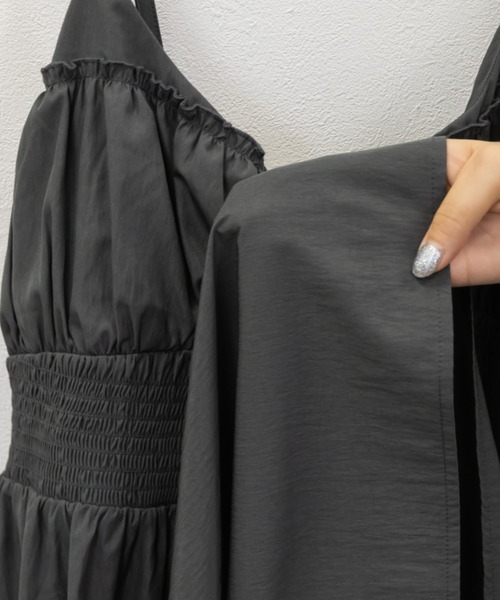 シャーリング切替リボンキャミワンピース（ワンピース）｜CLETTE（クレット）