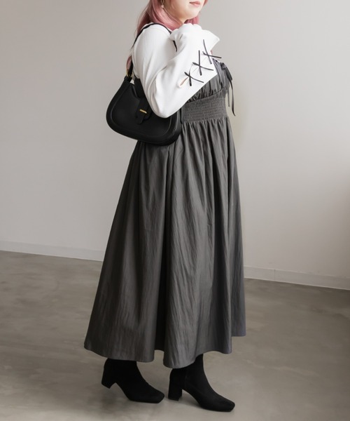 シャーリング切替リボンキャミワンピース（ワンピース）｜CLETTE（クレット）