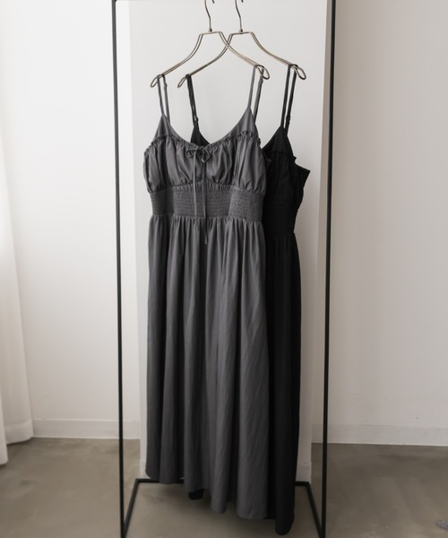 シャーリング切替リボンキャミワンピース（ワンピース）｜CLETTE（クレット）