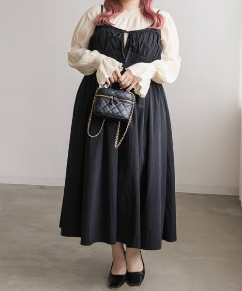 シャーリング切替リボンキャミワンピース（ワンピース）｜CLETTE（クレット）