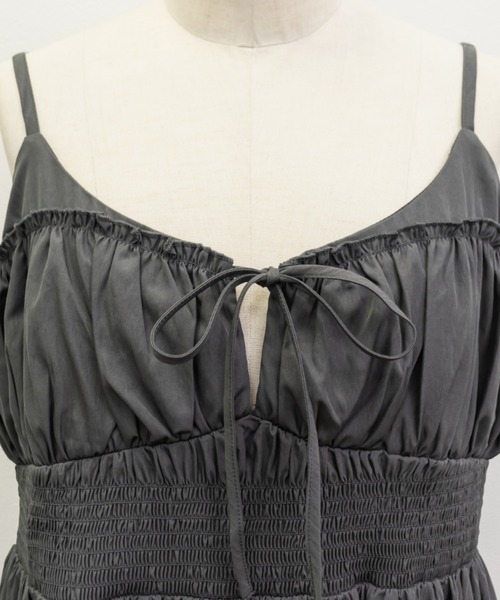 シャーリング切替リボンキャミワンピース（ワンピース）｜CLETTE（クレット）