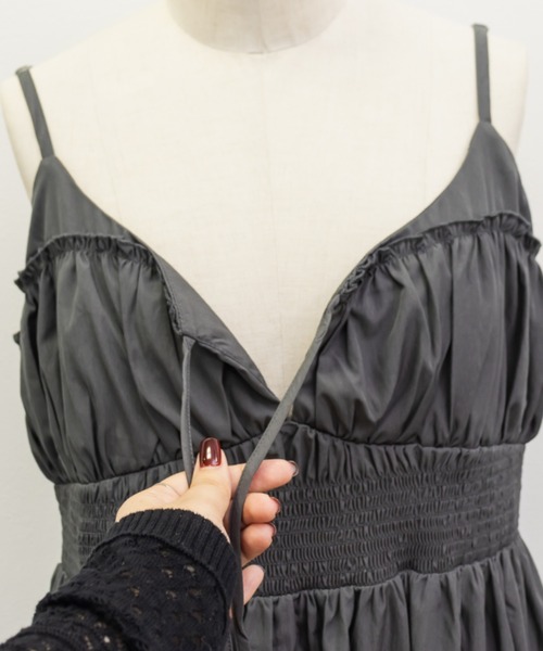 シャーリング切替リボンキャミワンピース（ワンピース）｜CLETTE（クレット）