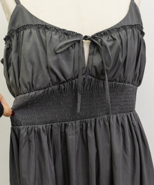 シャーリング切替リボンキャミワンピース（ワンピース）｜CLETTE（クレット）