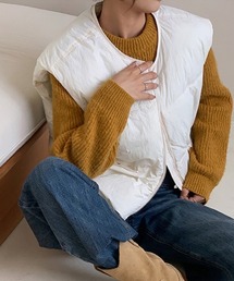 Vipoa | ノーカラー中綿ベスト(ダウンベスト)