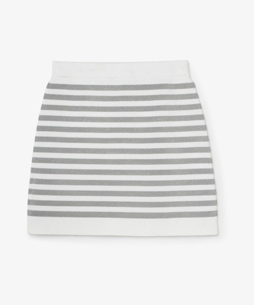 MICHAEL KORS(マイケルコース)の「メタリック ストライプ ミニスカート(スカート・レディース・ホワイト×シルバー・XXS/S/XS)」の3枚目の写真