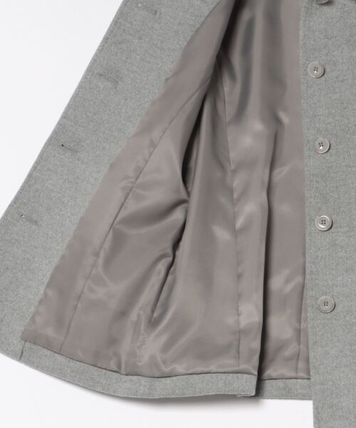 セール】ウールアンゴラベロア ショートステンカラーコート（ダウン