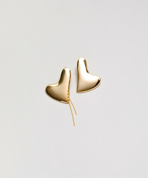 LAPUIS（ラピュイ）の「LAPUIS(ラピュイ)Heart Plate pierced earrings（ピアス（両耳用）・レディース・シルバー/ゴールド・FREE）」の11枚目の写真