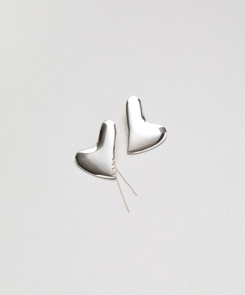 LAPUIS（ラピュイ）の「LAPUIS(ラピュイ)Heart Plate pierced earrings（ピアス（両耳用）・レディース・シルバー/ゴールド・FREE）」の12枚目の写真