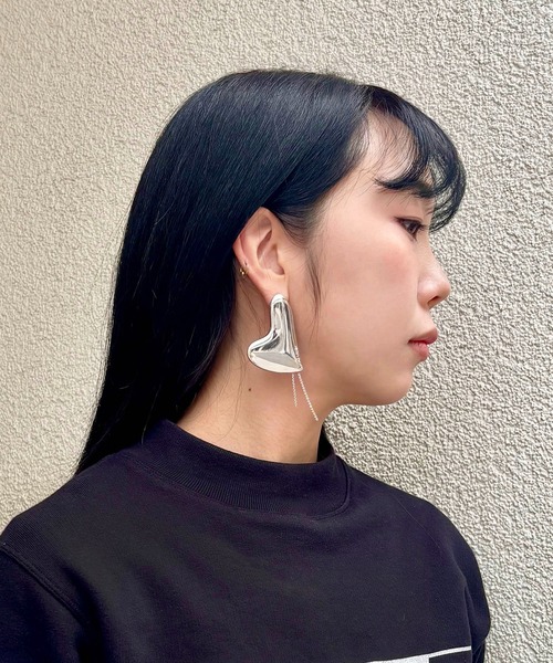 LAPUIS（ラピュイ）の「LAPUIS(ラピュイ)Heart Plate pierced earrings（ピアス（両耳用）・レディース・シルバー/ゴールド・FREE）」の17枚目の写真