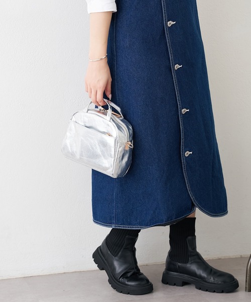 EARTH MADE（アースメイド）の「CANVAS 2WAY MINIBOSTON with POUCH（ボストンバッグ・レディース・ブラック/シルバー・フリー）」の10枚目の写真