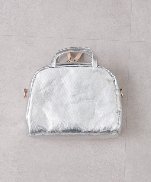 EARTH MADE（アースメイド）の「CANVAS 2WAY MINIBOSTON with POUCH（ボストンバッグ・レディース・ブラック/シルバー・フリー）」の14枚目の写真