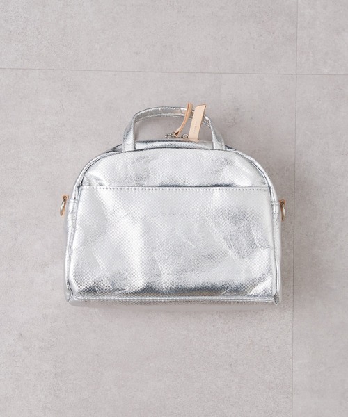 EARTH MADE（アースメイド）の「CANVAS 2WAY MINIBOSTON with POUCH（ボストンバッグ・レディース・ブラック/シルバー・フリー）」の13枚目の写真