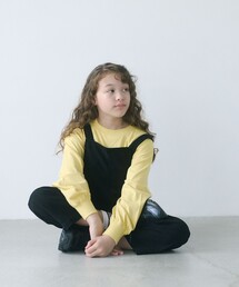 green label relaxing（グリーンレーベルリラクシング）の「【別注】＜Pluckys＞サロペット（ブラック） / キッズ  140cm-160cm（サロペット/オーバーオール・キッズ）」