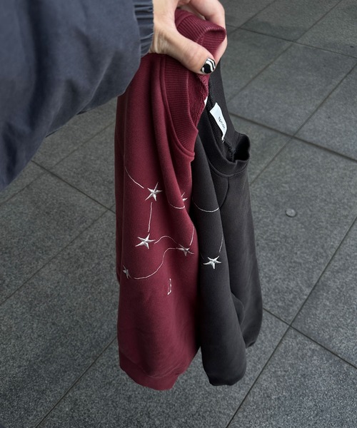 epnok（エプノック）の「【EPNK】Silver star pigment sweat / シルバースターピグメントスウェット（スウェット・メンズ・ボルドー/ブラック・MEDIUM/SMALL/LARGE）」の9枚目の写真