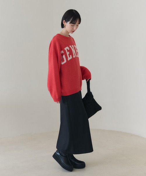 meilmada（メイルマダ）の「ジャガードロゴニット（ニット/セーター・レディース・グレー/レッド/ベージュ・FREE）」の15枚目の写真