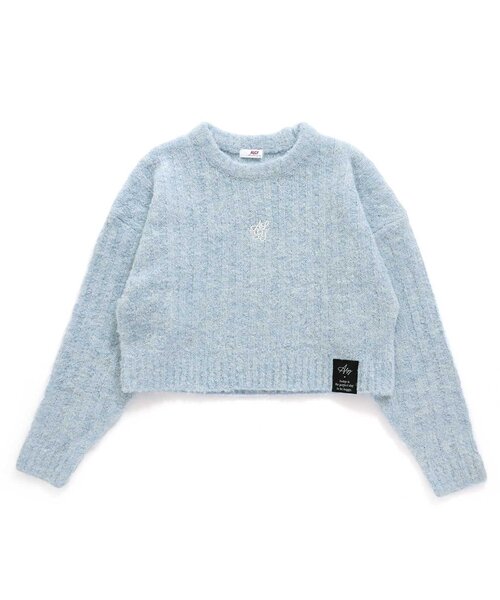 algy(アルジー)の「ロゴシシュウミックスニット(ニット/セーター・キッズ・サックスブルー/ピンク・XX-SMALL/X-SMALL/MEDIUM/SMALL)」の1枚目の写真