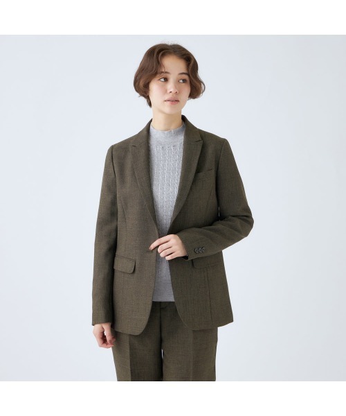 SUIT SELECT（スーツセレクト）の「【おうちで洗える】モックネックニット×ケーブルデザイン（ニット/セーター・レディース・ブルー/オレンジ/杢グレー/ラベンダー・SMALL/MEDIUM/LARGE）」の13枚目の写真