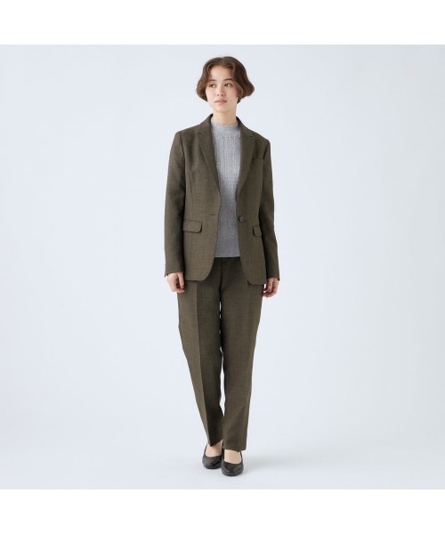 SUIT SELECT（スーツセレクト）の「【おうちで洗える】モックネックニット×ケーブルデザイン（ニット/セーター・レディース・ブルー/オレンジ/杢グレー/ラベンダー・SMALL/MEDIUM/LARGE）」の14枚目の写真