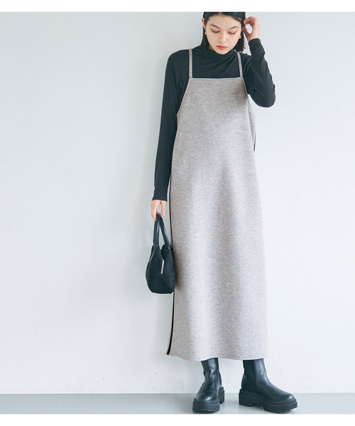 coca(coca)(コカ)の「【WEB限定セール】ソフトスウェット サイドラインキャミワンピース(ワンピース・レディース・ブラック/グレー・ONE SIZE)」の13枚目の写真
