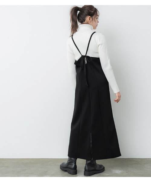 coca(coca)(コカ)の「【WEB限定セール】ソフトスウェット サイドラインキャミワンピース(ワンピース・レディース・ブラック/グレー・ONE SIZE)」の8枚目の写真