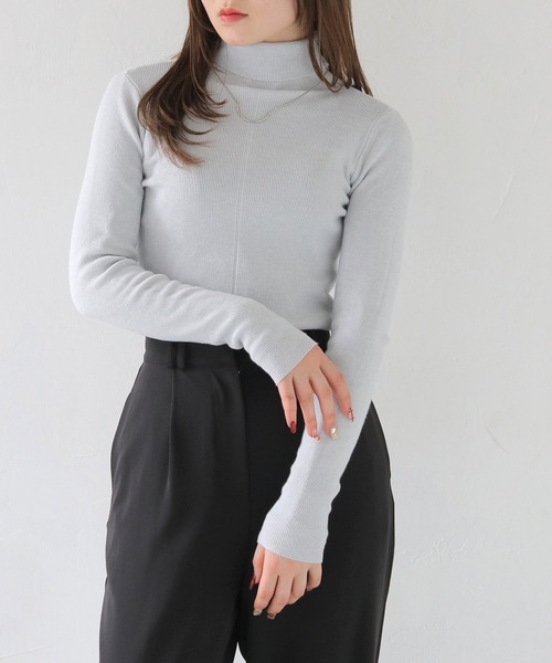 セール】 【HER CLOSET】ベーシックリブタートルネックニット