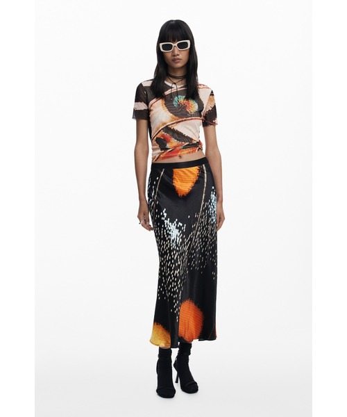 Desigual（デシグアル）の「FALBISCUITLACROIX ナイトスカイ プリントスカート ミディ（スカート・レディース・ブラック・XL/L/M/S/XS）」の2枚目の写真