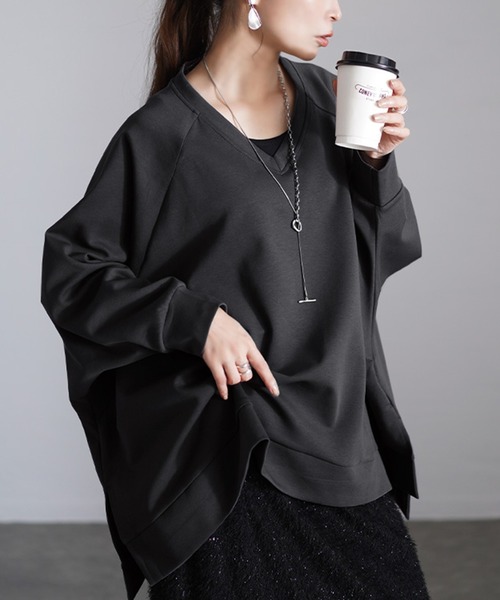 Vネックワイドドルマンプルオーバー【大きいサイズ対応】（スウェット）｜GOLDJAPAN（ゴールドジャパン）