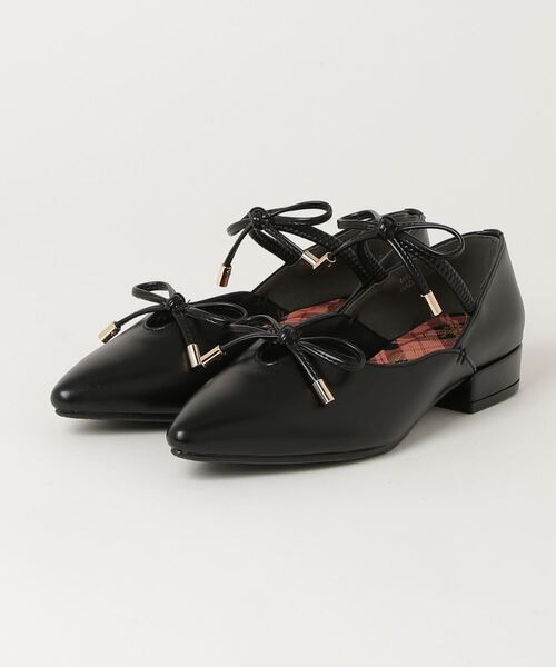 YOSUKE(ヨースケ)の「@@ヨースケYOSUKEウィメンズflat ダブルリボンシューズ4450064(パンプス・レディース・ブラック/ブラック×ブラック/イエロー系その他/アイボリー・M/L/LL/S)」の3枚目の写真