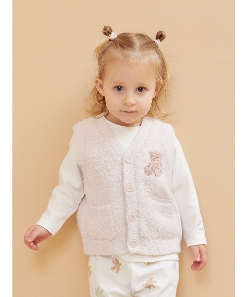 gelato pique(ジェラートピケ)の「【限定カラーあり】【BABY】パウダーベアベスト(その他ベビーウェア・キッズ・ピンク/ベージュ/ブルー・80/70)」の5枚目の写真