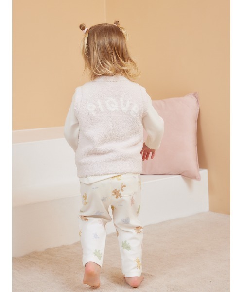 gelato pique(ジェラートピケ)の「【限定カラーあり】【BABY】パウダーベアベスト(その他ベビーウェア・キッズ・ピンク/ベージュ/ブルー・80/70)」の7枚目の写真