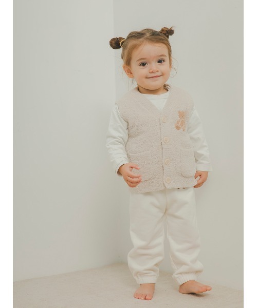 gelato pique(ジェラートピケ)の「【限定カラーあり】【BABY】パウダーベアベスト(その他ベビーウェア・キッズ・ピンク/ベージュ/ブルー・80/70)」の12枚目の写真