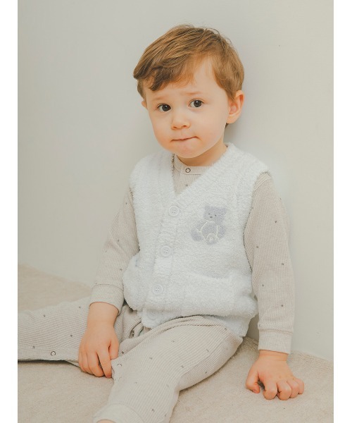 gelato pique(ジェラートピケ)の「【限定カラーあり】【BABY】パウダーベアベスト(その他ベビーウェア・キッズ・ピンク/ベージュ/ブルー・80/70)」の16枚目の写真