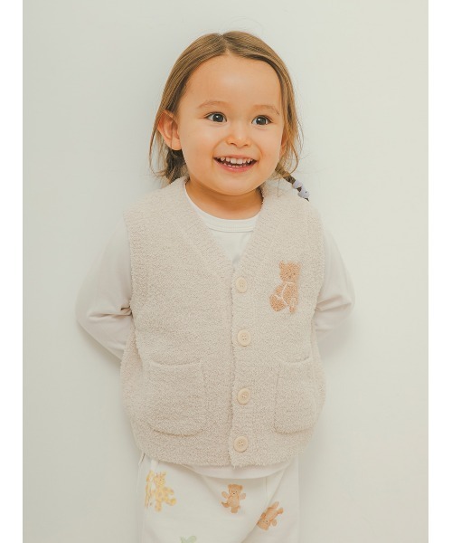 gelato pique(ジェラートピケ)の「【限定カラーあり】【BABY】パウダーベアベスト(その他ベビーウェア・キッズ・ピンク/ベージュ/ブルー・80/70)」の19枚目の写真