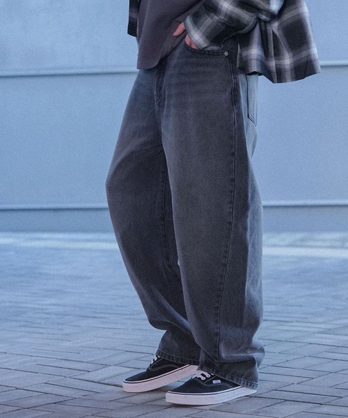 [華やかなシルエット]AVANDRESSバックルワイドデニムパンツ osharewalker ワイドパンツ レディース ロング パンツ ボトムス