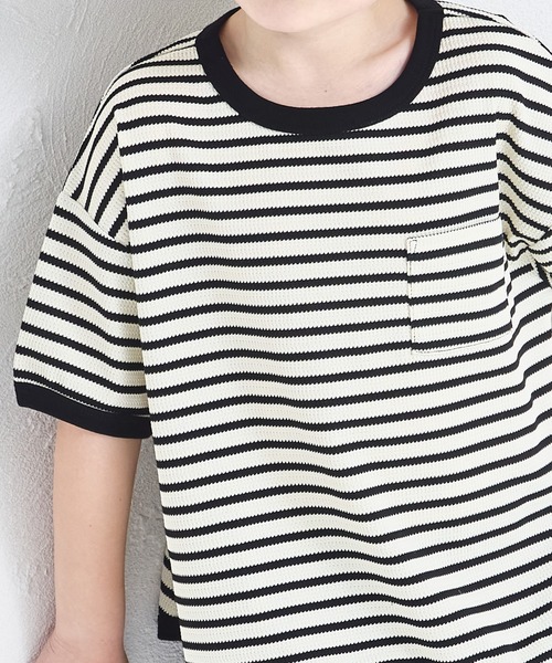 pairmanon(ペアマノン)の「【リンクコーデ】【ふんわりワッフル】バルーンシルエットTシャツ(Tシャツ/カットソー・キッズ・ブラウン系その他/ホワイト系その他/ライトベージュ/グリーン系その他/モカ/ブラック・110/130/90/120/150/100/140)」の8枚目の写真