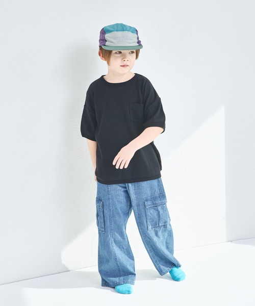 pairmanon(ペアマノン)の「【リンクコーデ】【ふんわりワッフル】バルーンシルエットTシャツ(Tシャツ/カットソー・キッズ・ブラウン系その他/ホワイト系その他/ライトベージュ/グリーン系その他/モカ/ブラック・110/130/90/120/150/100/140)」の12枚目の写真