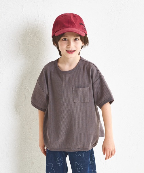 pairmanon(ペアマノン)の「【リンクコーデ】【ふんわりワッフル】バルーンシルエットTシャツ(Tシャツ/カットソー・キッズ・ブラウン系その他/ホワイト系その他/ライトベージュ/グリーン系その他/モカ/ブラック・110/130/90/120/150/100/140)」の22枚目の写真