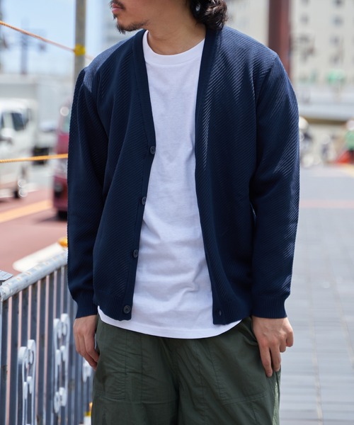 ikka(イッカ)の「【洗濯機で洗える】GOKU楽ニットカーデインナーセット(カーディガン/ボレロ・メンズ・ネイビー/ベージュ/グレー・M/L/XL/S)」の1枚目の写真