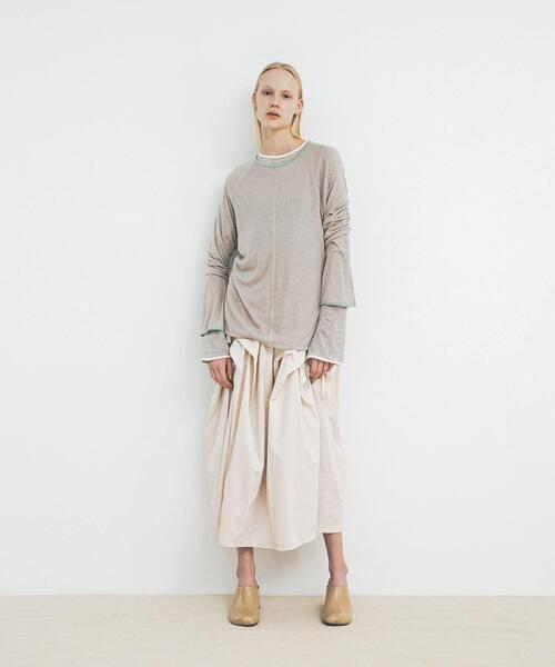 LAATO（ラート）の「free volume skirt（スカート・レディース・オフホワイト/ブラック・FREE）」の3枚目の写真