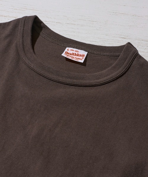 Healthknit（ヘルスニット）の「【Healthknit】TOMPKINS Jersey Crewneck S/S / トンプキン ジャージー クルーネックTシャツ（Tシャツ/カットソー・メンズ・ホワイト×ブラック/ブラック/カーキ/オフホワイト/ミント・MEDIUM/LARGE/X-LARGE）」の9枚目の写真