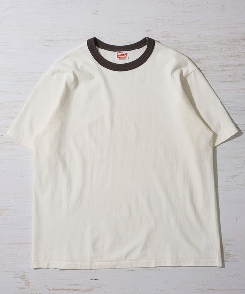 Healthknit（ヘルスニット）の「【Healthknit】TOMPKINS Jersey Crewneck S/S / トンプキン ジャージー クルーネックTシャツ（Tシャツ/カットソー・メンズ・ホワイト×ブラック/ブラック/カーキ/オフホワイト/ミント・MEDIUM/LARGE/X-LARGE）」の17枚目の写真