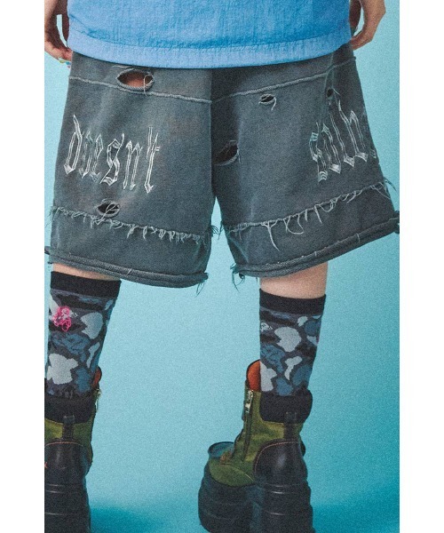 GALFY(ガルフィー)の「A'GEM/9 × .kom 『GALFY/ガルフィー』病みに染まりし反戦パンツ(スウェットパンツ・メンズ・チャコールグレー/ブラック/ホワイト・L)」の9枚目の写真