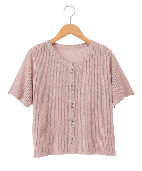 くま 様SIE シアーラミーカーディガン　ピンク SLOBE IENA｜シアーラミーカーディガン | Rakuten Fashion(楽天