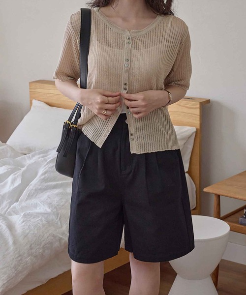 CHAN ME(チャンミ)の「シアーカーディガン(カーディガン/ボレロ・レディース・ベージュ/ブラック/ピンク・MEDIUM/X-LARGE/LARGE)」の4枚目の写真