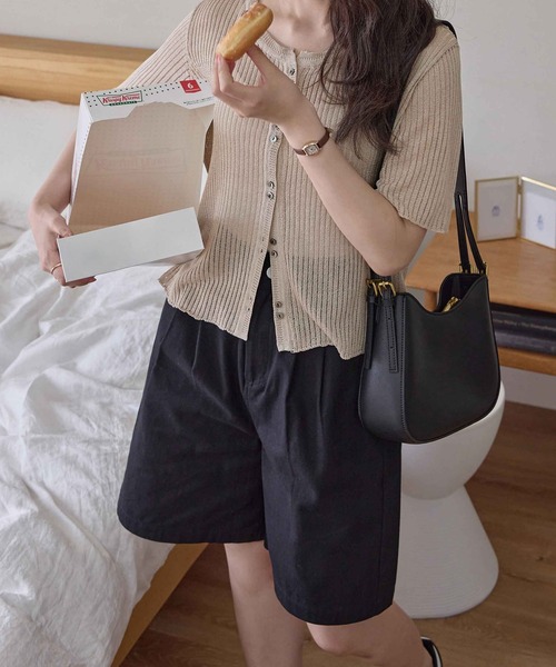 CHAN ME(チャンミ)の「シアーカーディガン(カーディガン/ボレロ・レディース・ベージュ/ブラック/ピンク・MEDIUM/X-LARGE/LARGE)」の6枚目の写真