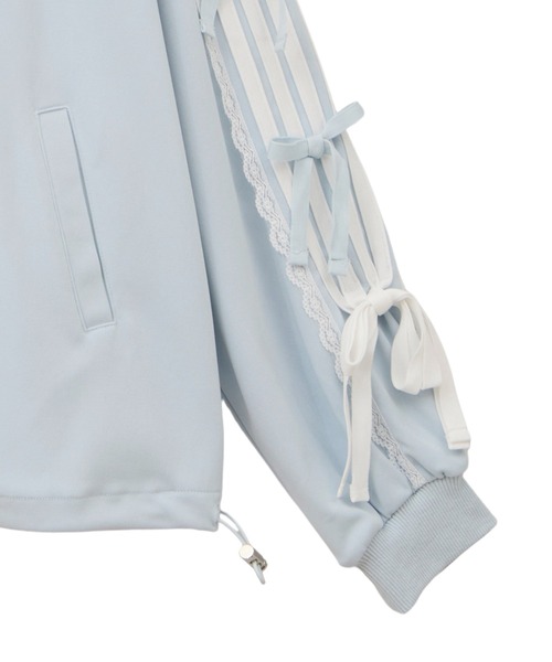 Candy Stripper(キャンディストリッパー)の「RIBBON RIBBON JERSEY ブルゾン(ブルゾン・レディース・グレー/ブラック/ライトピンク/ライトブルー・FREE)」の7枚目の写真