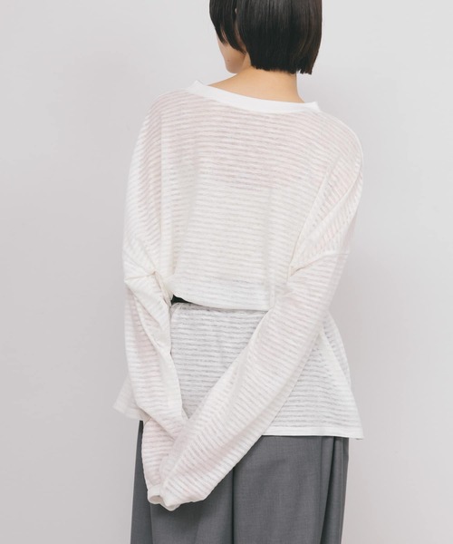 KBF(ケイビーエフ)の「シアーボーダールーズカットソー(Tシャツ/カットソー・レディース・パープル系その他/ブルー系その他/ピンク系その他/ホワイト系その他・ONE)」の19枚目の写真