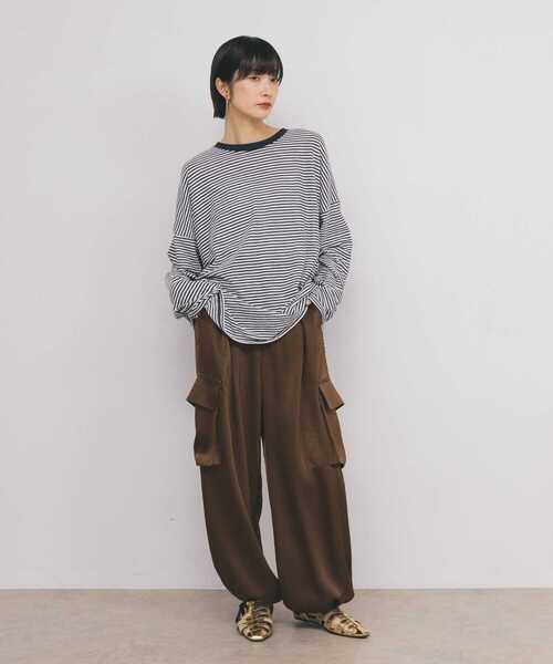 KBF(ケイビーエフ)の「シアーボーダールーズカットソー(Tシャツ/カットソー・レディース・パープル系その他/ブルー系その他/ピンク系その他/ホワイト系その他・ONE)」の13枚目の写真